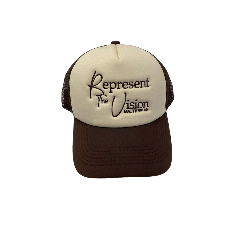 REP THE VISION TRUCKER CAP [CREAM/MOCHA]